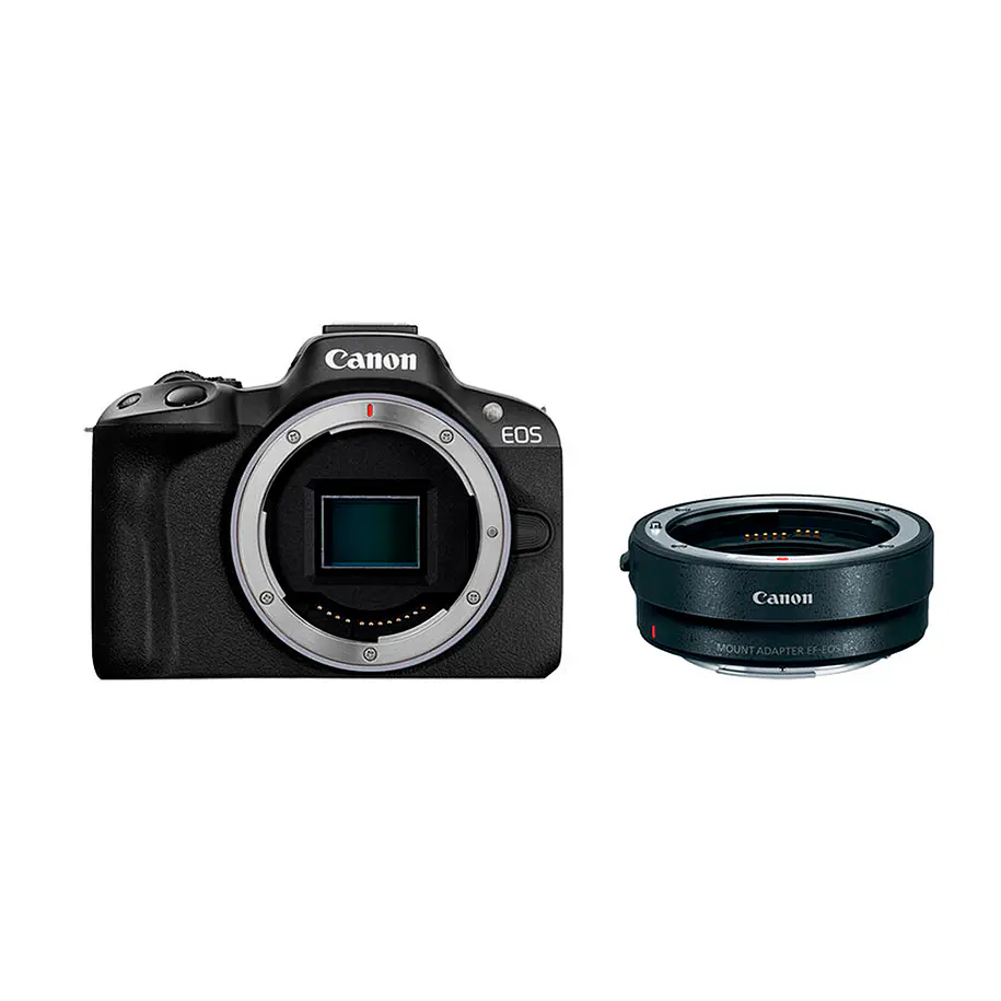 Canon R50 Cuerpo de Cámara Con Adaptador Lentes EF a Cuerpo R50 Starter Kit 1