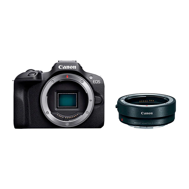 Canon R100 Cuerpo de Cámara Con Adaptador Lentes EF a Cuerpo R100 Starter Kit 1