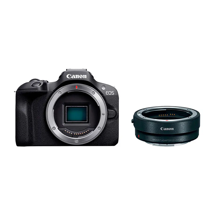 Canon R100 Cuerpo de Cámara Con Adaptador Lentes EF a Cuerpo R100 Starter Kit 1
