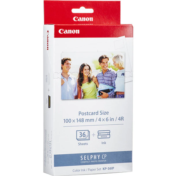 Canon KP-36IP Papel y Tinta  36 Hojas 10x15 Cm Para Impresoras Selphy 1