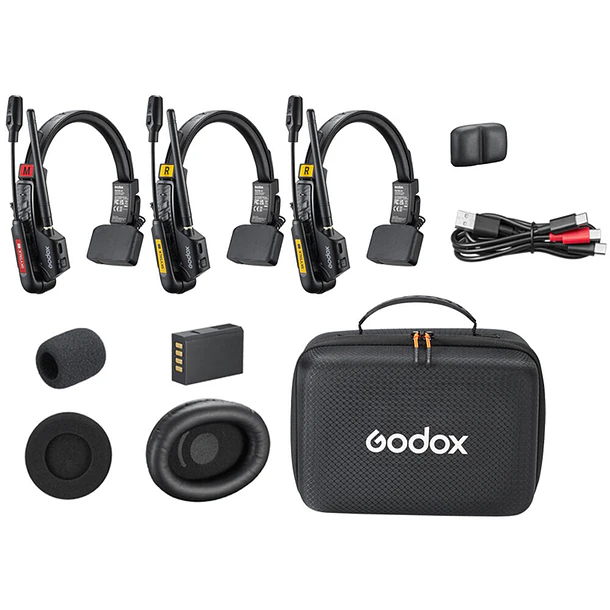 Godox SkyTalk Air 3S Sistema de Intercomunicación Inalámbrico Para 3 Personas 1
