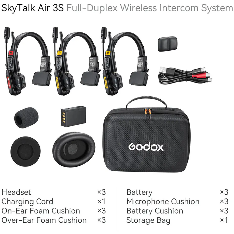 Godox SkyTalk Air 3S Sistema de Intercomunicación Inalámbrico Para 3 Personas 4