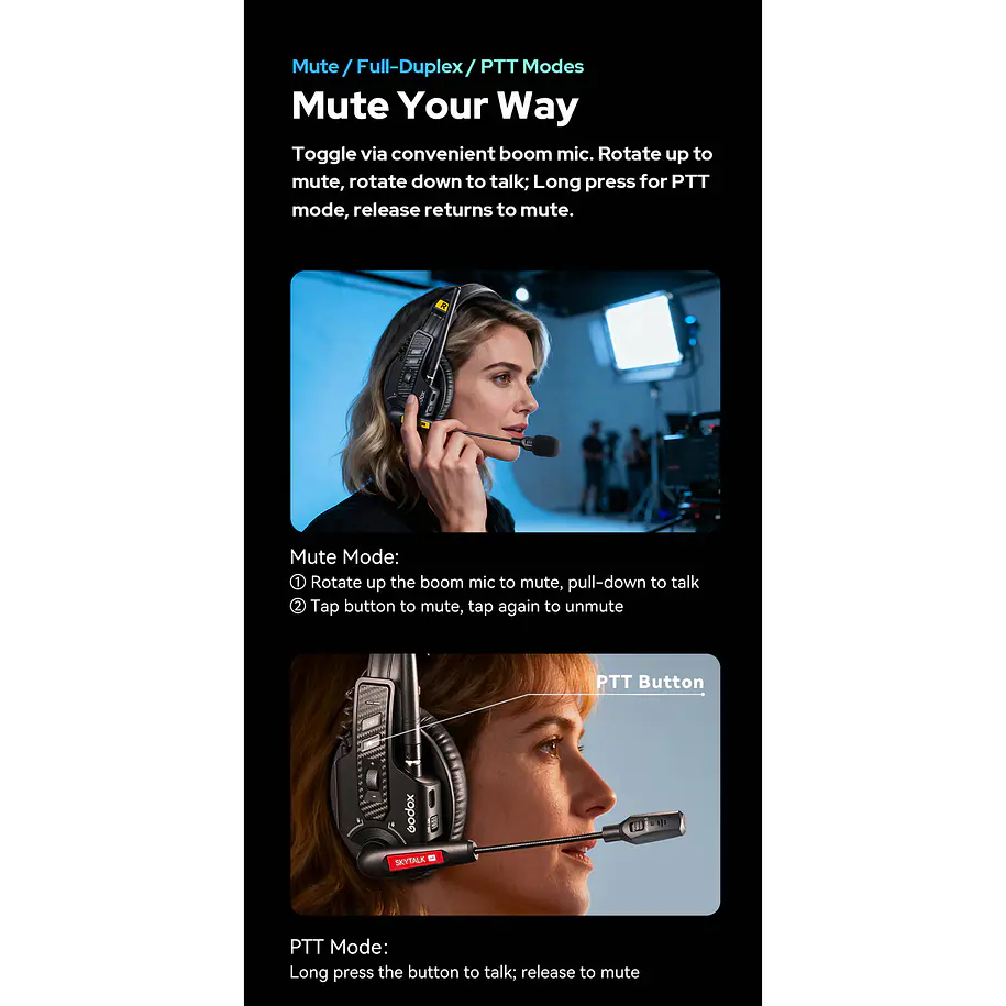 Godox SkyTalk Air 3S Sistema de Intercomunicación Inalámbrico Para 3 Personas 13