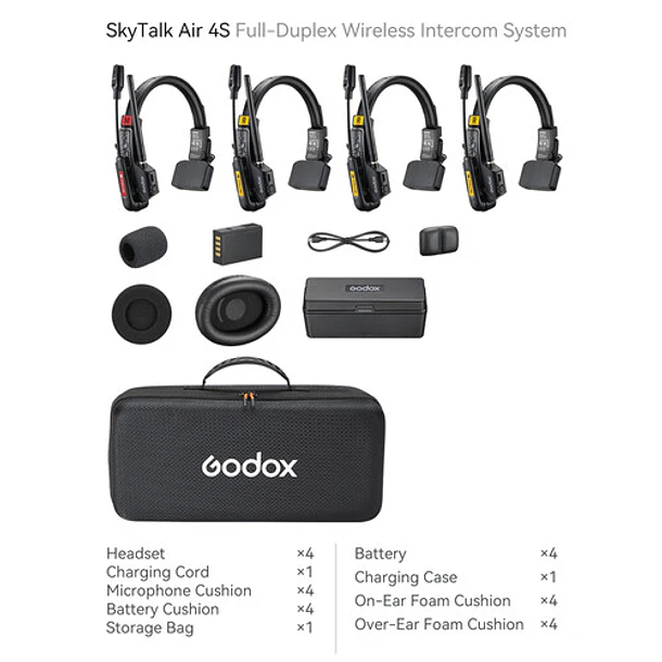 Godox SkyTalk Air 4S Sistema de Intercomunicación Inalámbrico Para 4 Personas 2