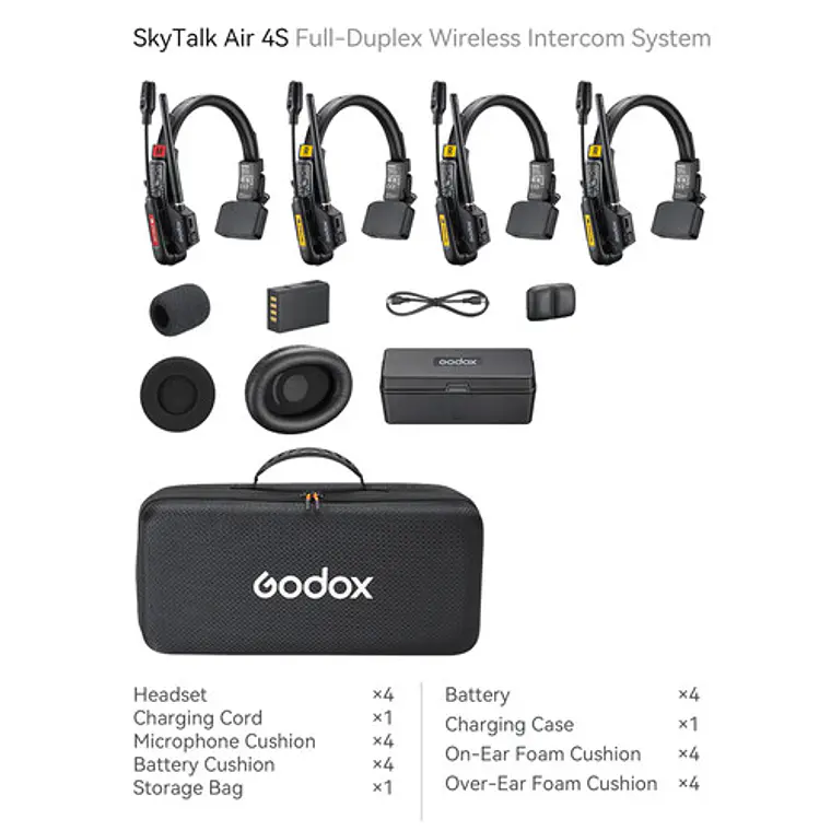 Godox SkyTalk Air 4S Sistema de Intercomunicación Inalámbrico Para 4 Personas 2
