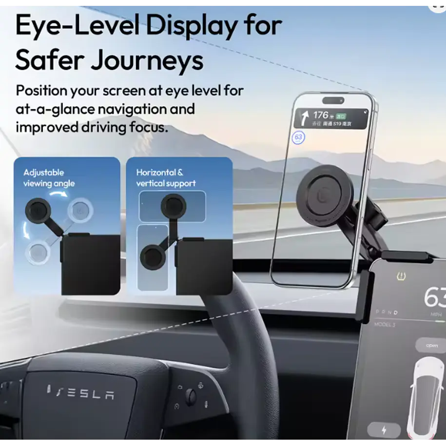 Ulanzi SK28 Montura de Teléfonos en Pantallas de Automóviles Compatible Con Vehículos Tesla 3
