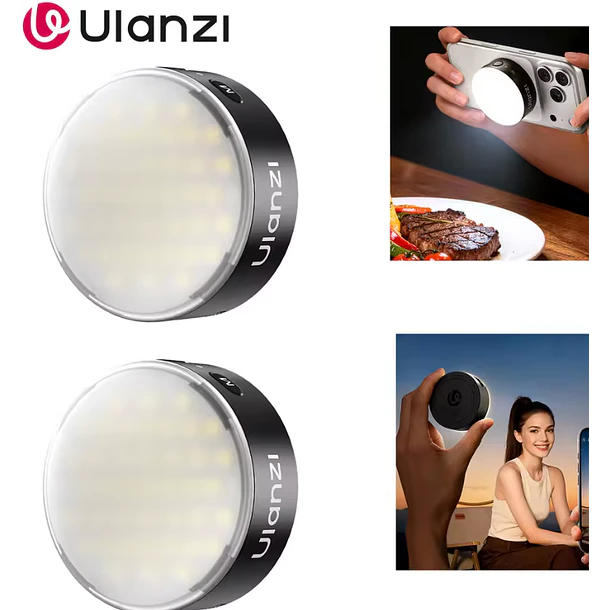 Ulanzi MFL01 Mini Flash y Luz Continua Para Teléfonos (Negro) 2