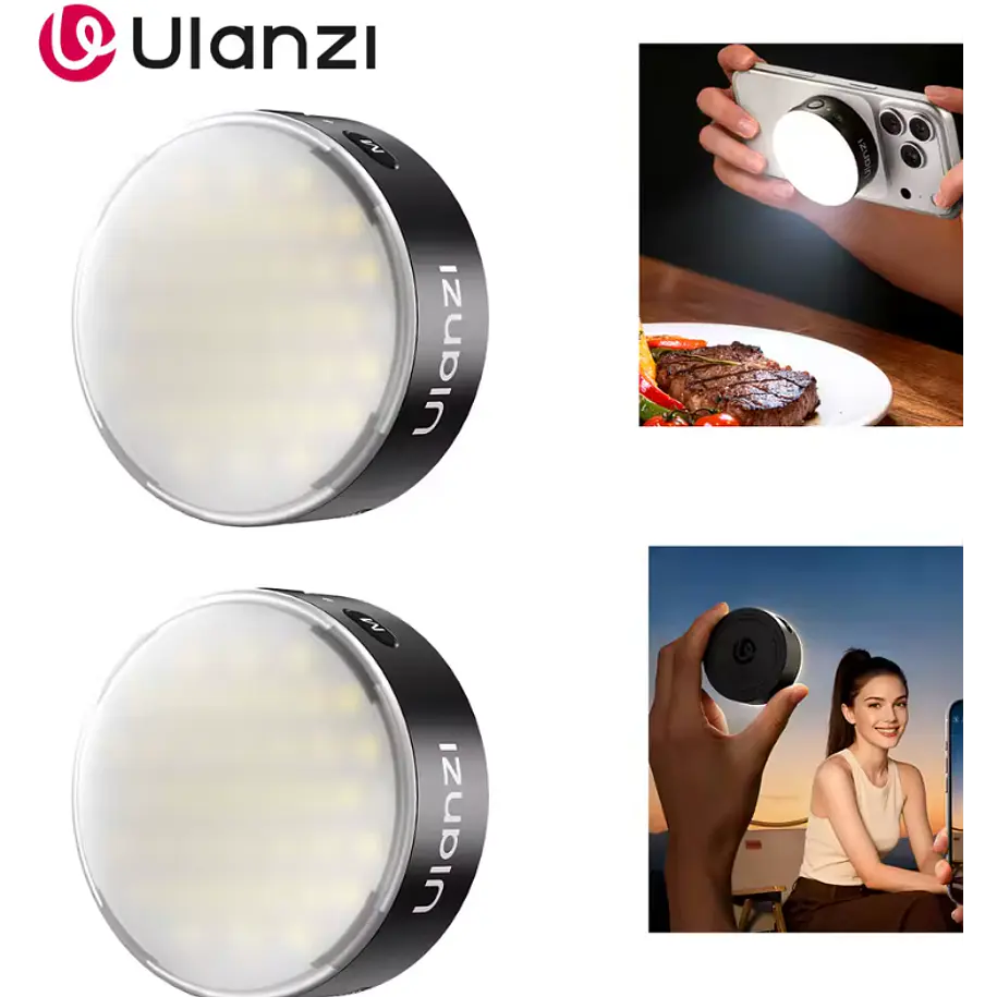 Ulanzi MFL01 Mini Flash y Luz Continua Para Teléfonos (Negro) 2