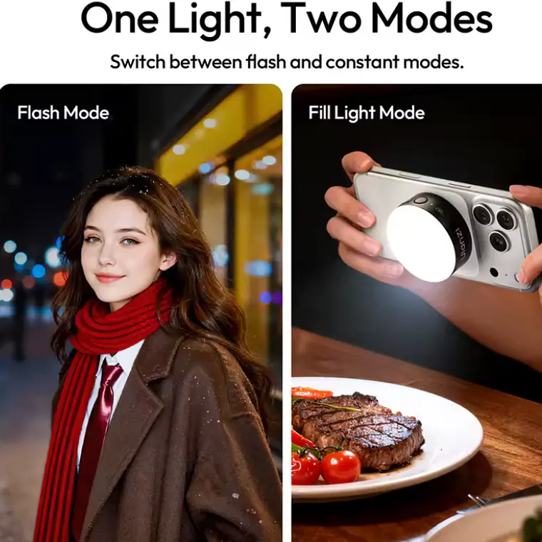 Ulanzi MFL01 Mini Flash y Luz Continua Para Teléfonos (Negro) 3