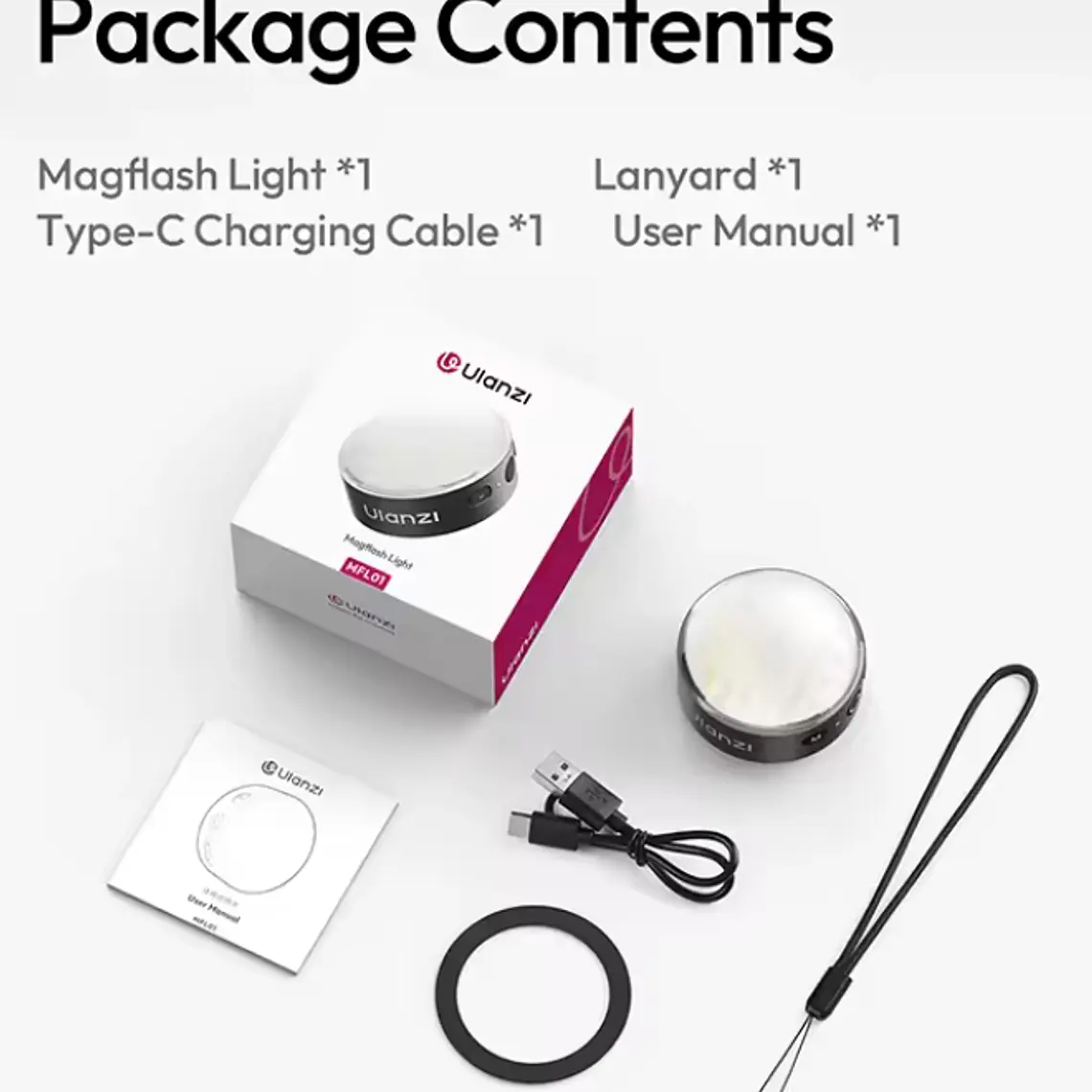 Ulanzi MFL01 Mini Flash y Luz Continua Para Teléfonos (Negro) 4