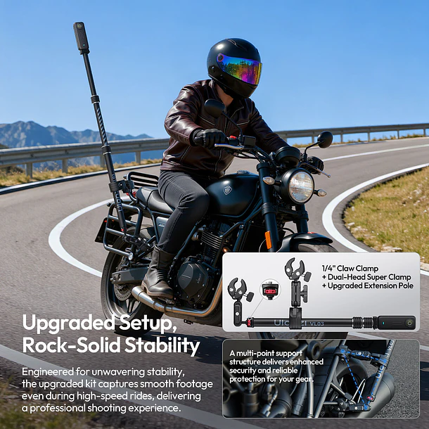 Ulanzi VL03 Barra Selfie Invisible Para Motocicletas T119 18