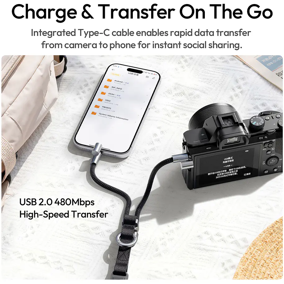 Ulanzi YF01 Correa Y-Flex Con Cable Usb-C (Black) C094 10