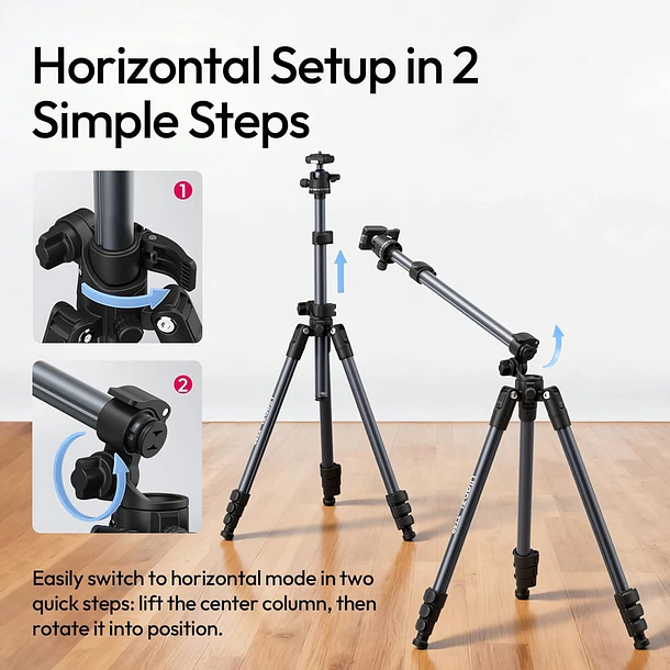 Ulanzi TT59 Trípode Con Columna Central Horizontal T146 2