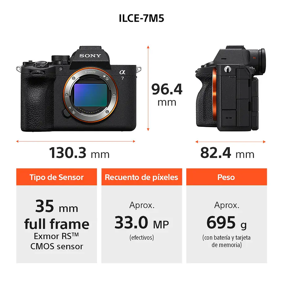 Sony A7 V Cámara Híbrida Full-Frame y Lente 28-70mm 2da Gen - ILCE-7M5M E38 7