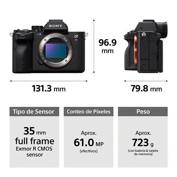 Sony A7R V Cámara de Alta Resolución Full Frame (solo cuerpo) - ILCE-7RM5 E38  2