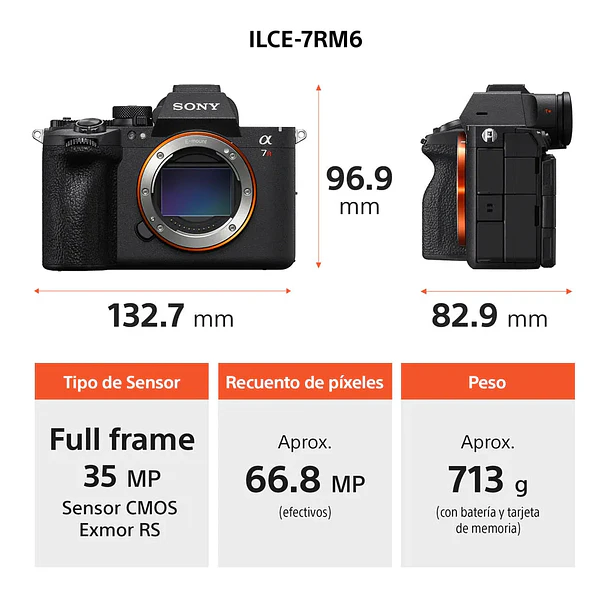 Sony A7R VI Cámara de Alta Resolución Full Frame - ILCE7RM6B.E38  6