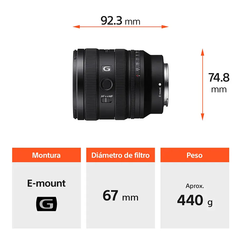 Sony FE 24-50 mm F2.8 G Lente Zoom Angular – Normal - SEL2450G.SOLA  3