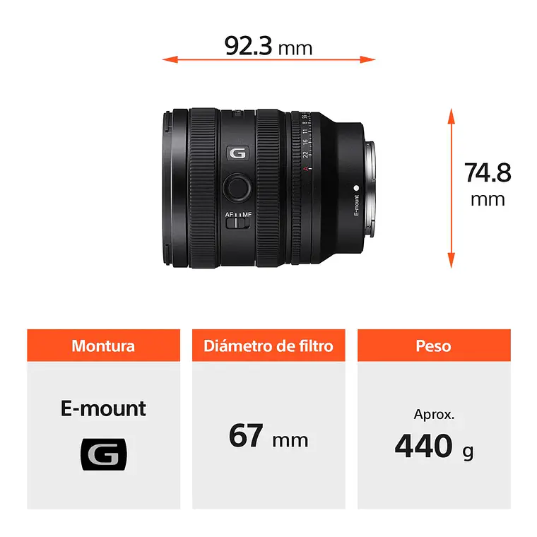 Sony FE 24-50 mm F2.8 G Lente Zoom Angular – Normal - SEL2450G.SOLA  3
