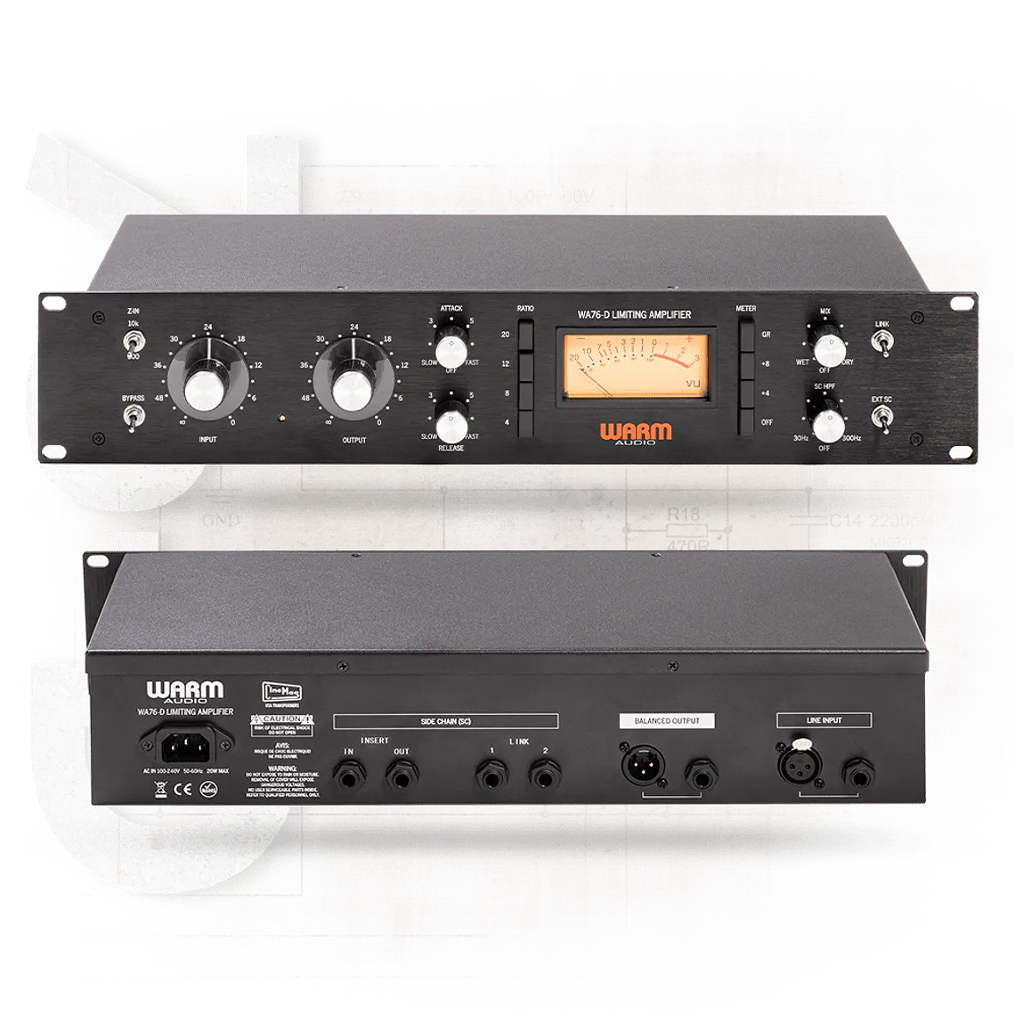 Warm Audio WA76-D2 Compresor FET discreto de ganancia limpia de doble canal 3