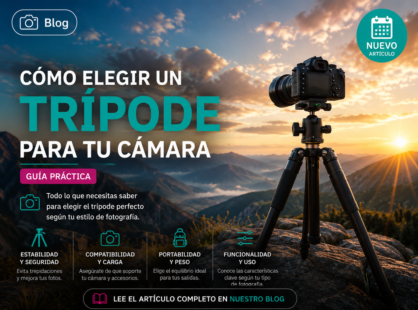 Cómo elegir un trípode para tu cámara