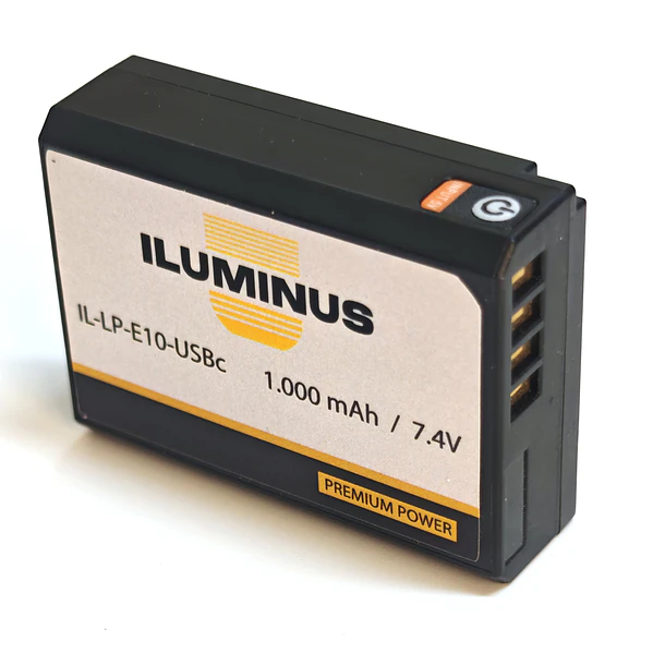 Iluminus IL-LP-E10-USBc Batería Para Equipos Que Usan LP-E10 Con Puerto de Carga Incorporado 1
