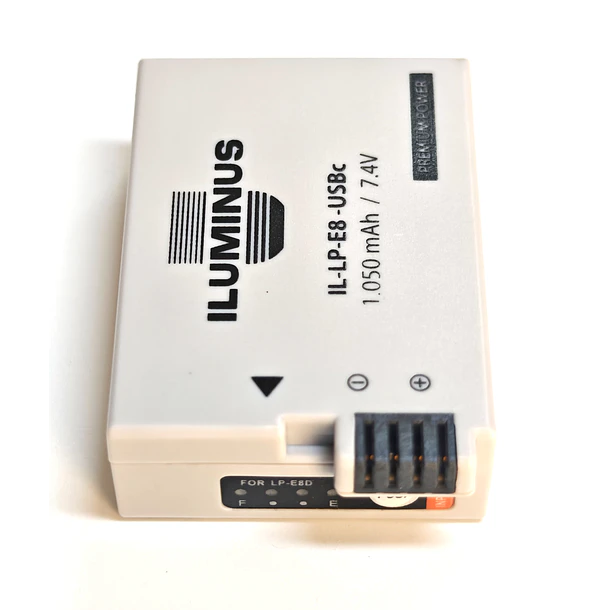 Iluminus IL-LP-E8-USBc Batería Con Puerto Usb-C de Carga Para Cámaras Que Usan LP-E8 10