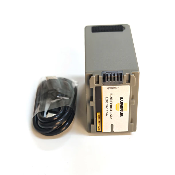 Iluminus IL-NP-FV100A-USBc Batería Con Puerto Usb-C de Carga y Salida USB Para Cámaras Que Usan NP-FV100A 1
