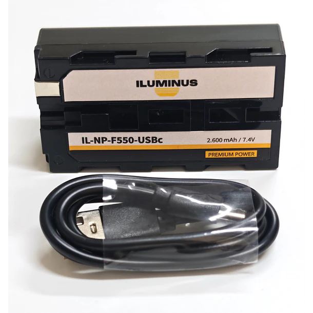 Iluminus IL-NP-F550-USB-C Batería Con Puerto de Carga Para Cámaras y Luces Que Usan Baterías NP-F550 / NP-F570 16
