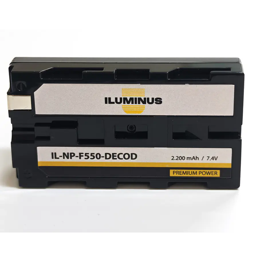 Iluminus Batería NP-F550 decodificada para cámaras 1