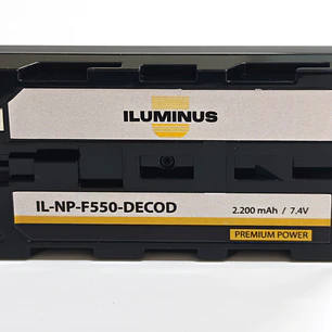 Iluminus Batería NP-F550 decodificada para cámaras