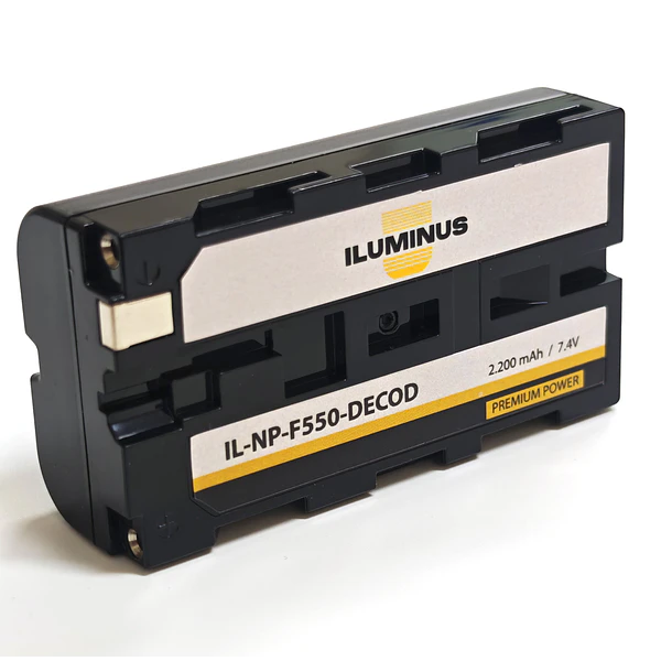 Iluminus Batería NP-F550 decodificada para cámaras 2
