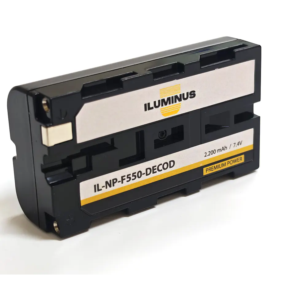 Iluminus Batería NP-F550 decodificada para cámaras 2