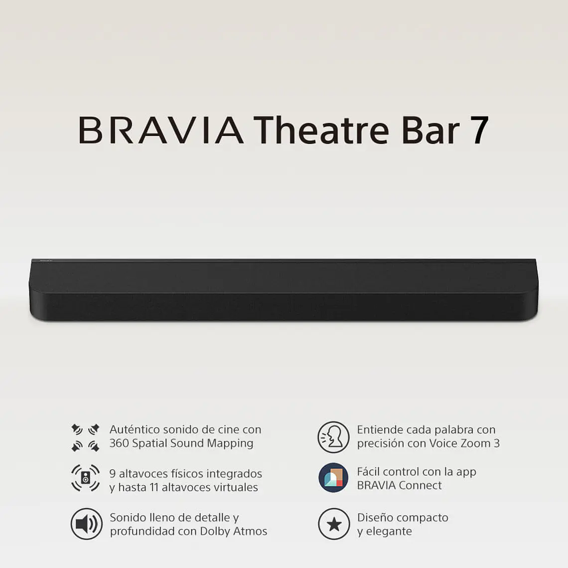 Sony Bravia Theatre Bar 7 Barra de Sonido 9 Parlantes 360 Spatial Sound Mapping Dolby Atmos/DTS:X 3