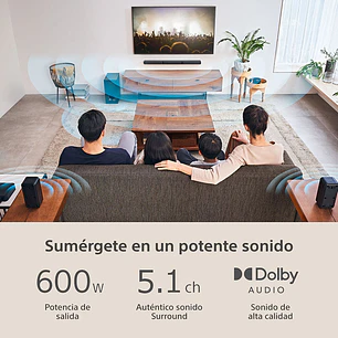 Sony HT-S40R Sistema Teatro en Casa 5.1 Canales Con Parlantes Posteriores Inalámbricos
