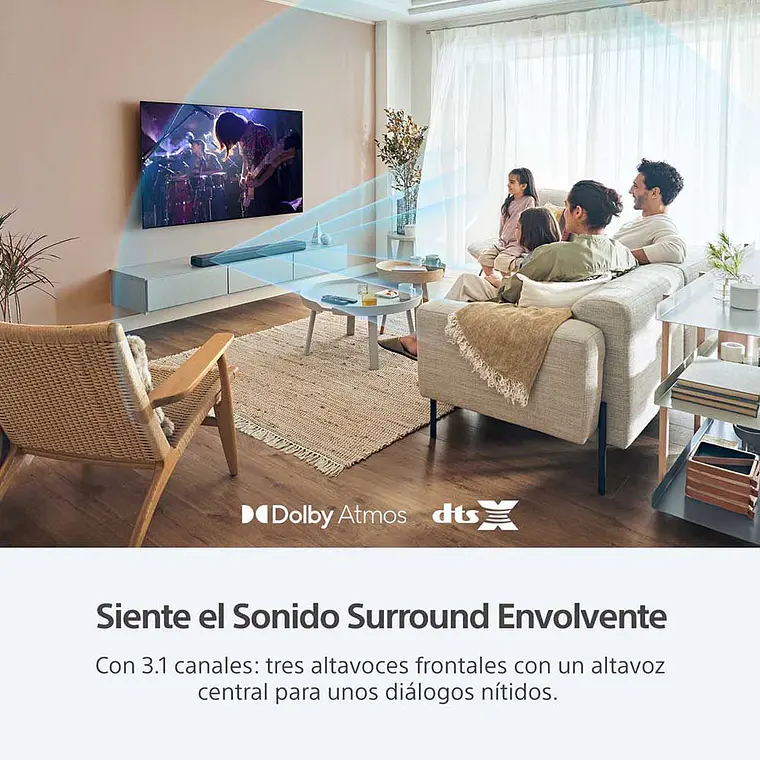 Sony HT-A3000 Barra de Sonido 3.1 Canales Tecnología 360 Spatial Sound Mapping y Dolby Atmos/DTS:X 3
