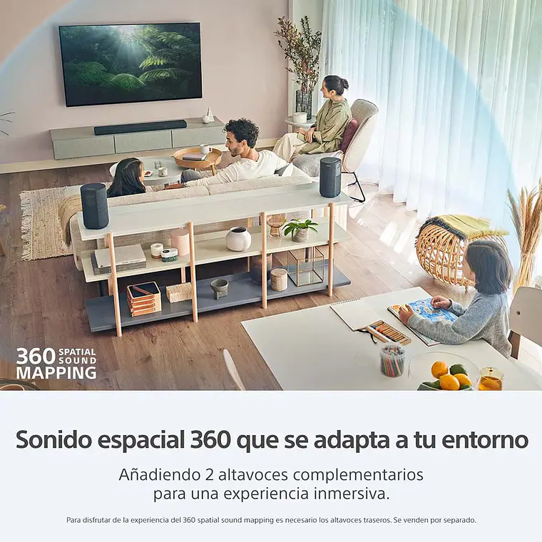 Sony HT-A3000 Barra de Sonido 3.1 Canales Tecnología 360 Spatial Sound Mapping y Dolby Atmos/DTS:X 5