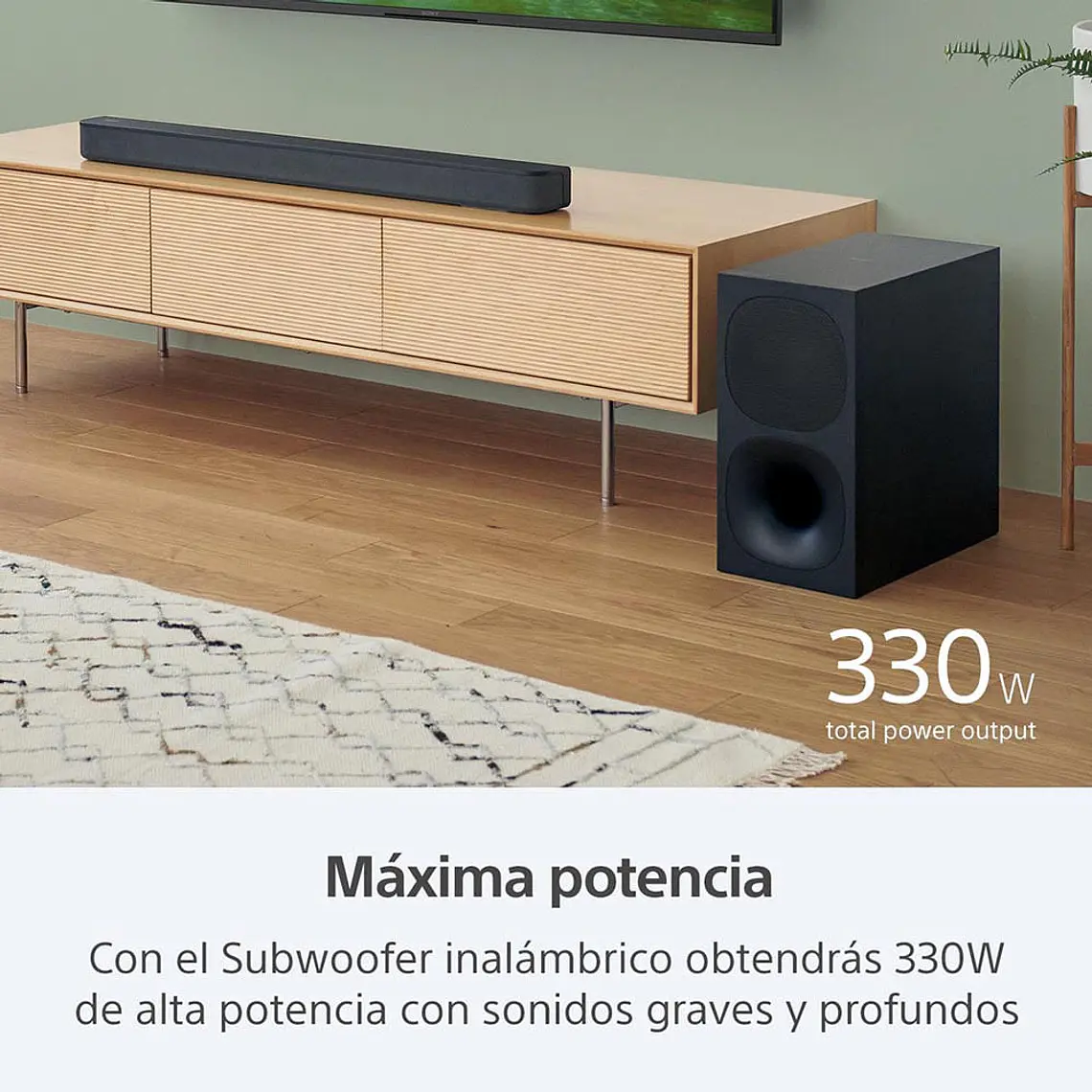 Sony HT-S400 Barra de Sonido 2.1 Canales Con Potente Subwoofer Inalámbrico 7