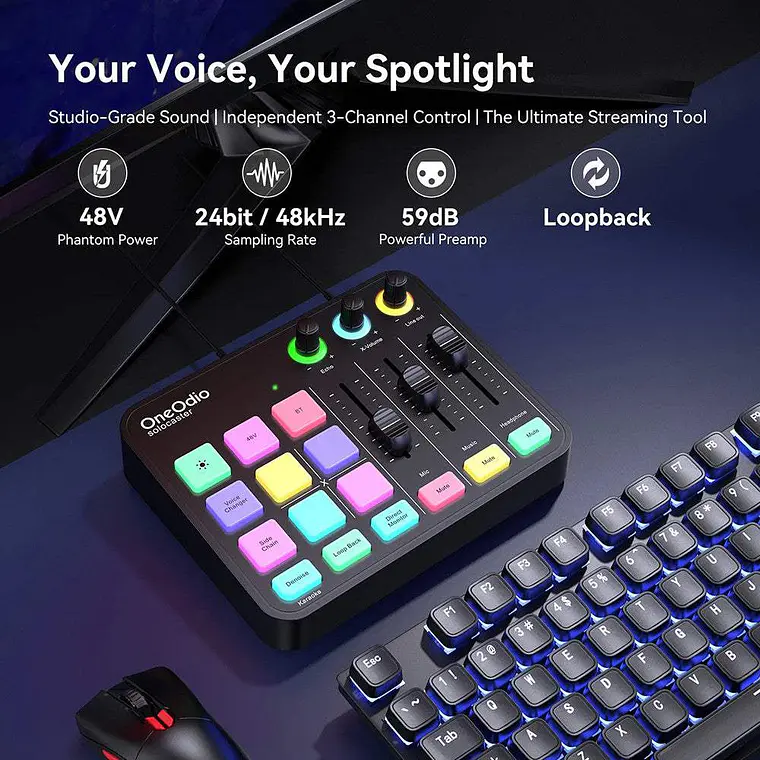 OneOdio Solocaster - Interfaz de Audio 3