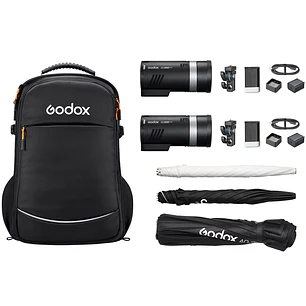 Godox Mochila Con 2 AD300proII y Accesorios (sin trípodes)