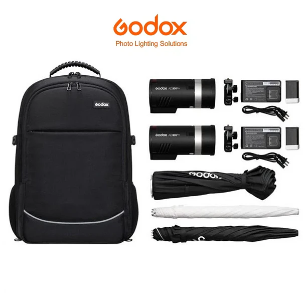 Godox Mochila Con 2 AD300proII y Accesorios (sin trípodes) 13