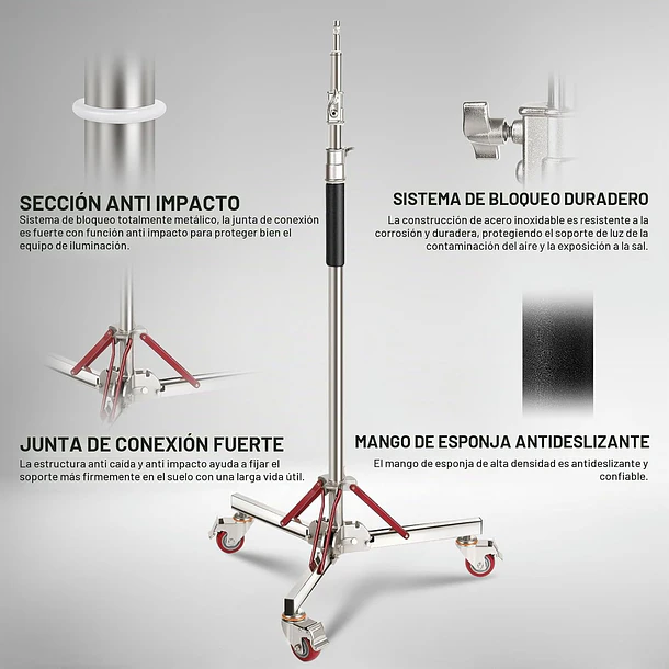 Giraffa GI-320G Jirafa de Gran Tamaño Soporta 20 Kg Con Ruedas 5
