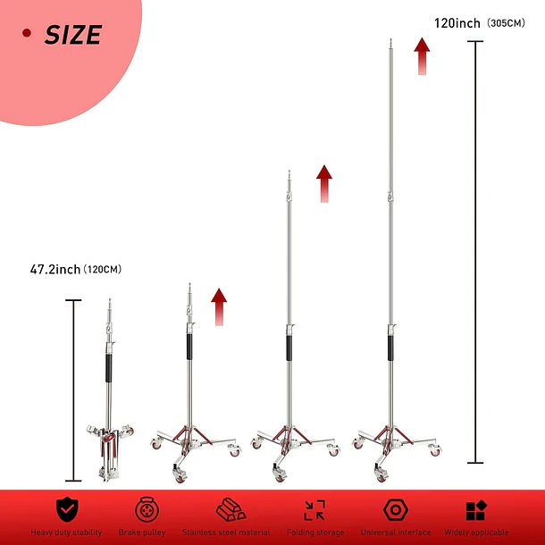 Giraffa GI-320G Jirafa de Gran Tamaño Soporta 20 Kg Con Ruedas 6