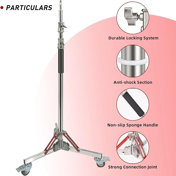 Giraffa GI-320G Jirafa de Gran Tamaño Soporta 20 Kg Con Ruedas 8