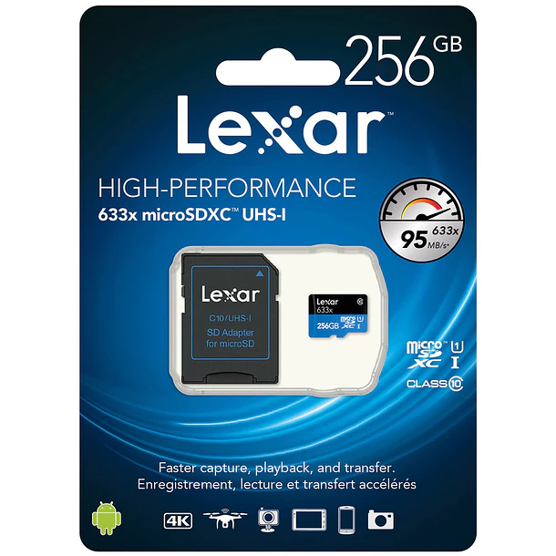 Lexar 256GB microSDXC UHS-I (Speed Class 3 / Video Speed Class 30) 4