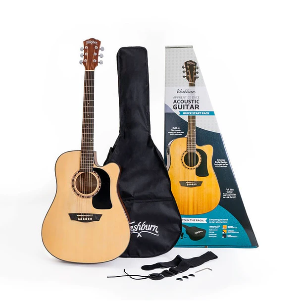 Washburn AD5CEPACK-A-U Pack de Guitarra Electroacústica Dreadnought Cutaway 14