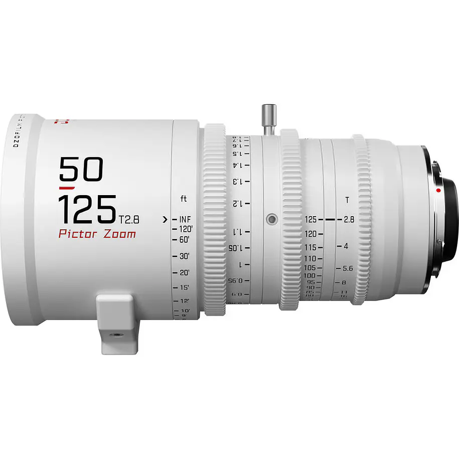 DZOFilm Pictor 50 a 125mm T2.8 Super 35 Zoom Lente Montura PL Con Adaptador Montura EF Blanco 1