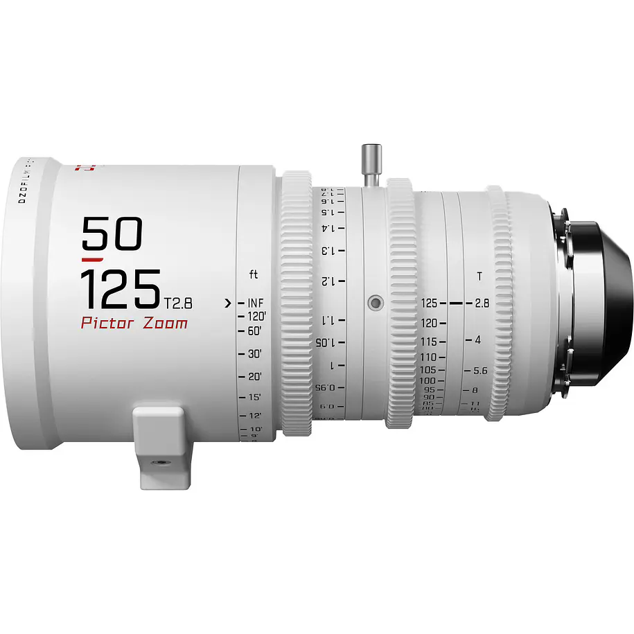 DZOFilm Pictor 50 a 125mm T2.8 Super 35 Zoom Lente Montura PL Con Adaptador Montura EF Blanco 2