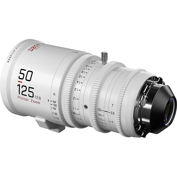 DZOFilm Pictor 50 a 125mm T2.8 Super 35 Zoom Lente Montura PL Con Adaptador Montura EF Blanco 4