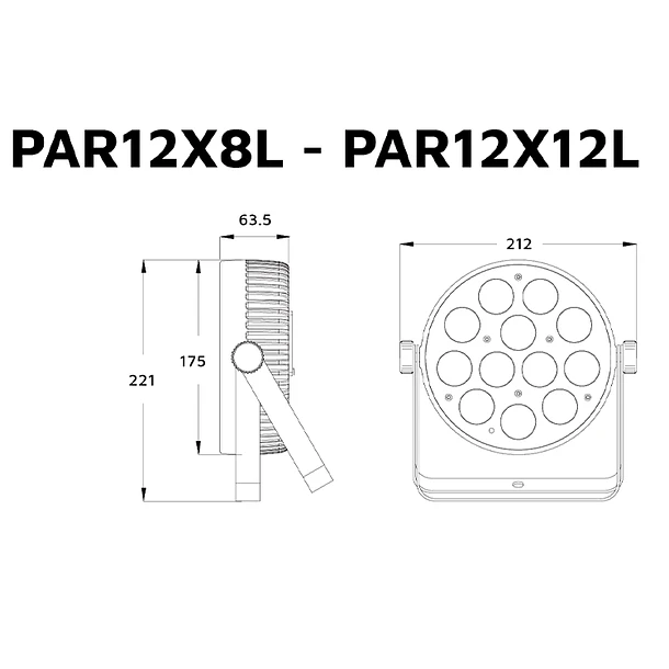 Event Lighting PAR12X12L Luz Par Led 12X12 RGBWAU, DMX 9