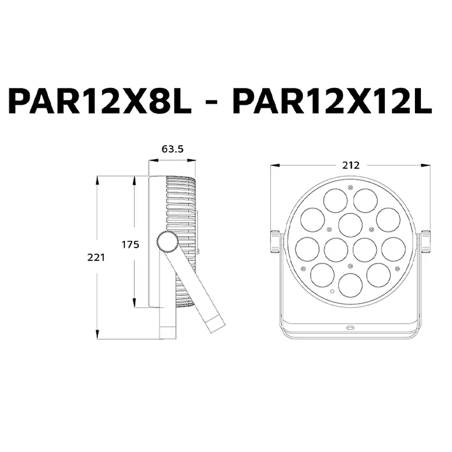 Event Lighting PAR12X12L Luz Par Led 12X12 RGBWAU, DMX 9